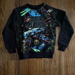 Star Wars "Death Star Attack" Sweatshirt Size XS Black NEW